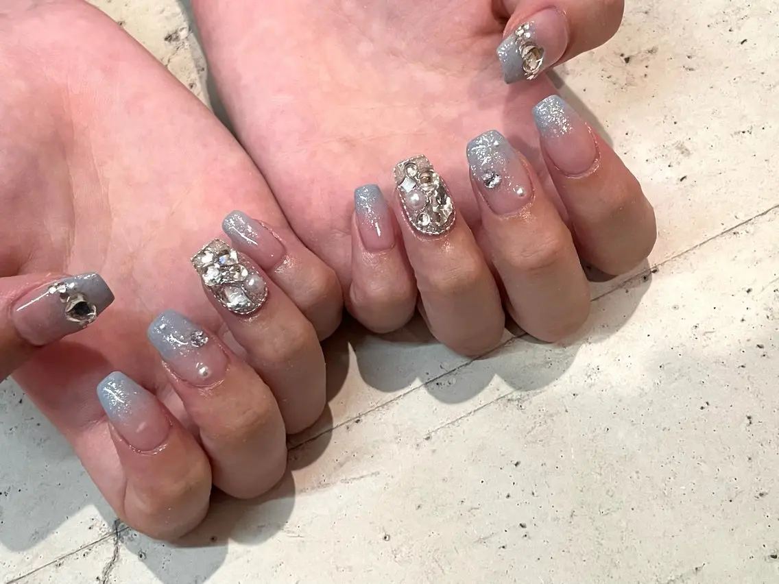 ネイル ハンドネイル 韓国/ワンホン/長さ 出しつけ放題🎀のネイルデザイン