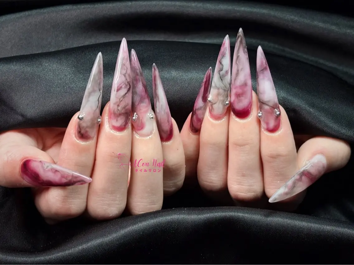 ネイル 桜ネイル 長さ出し フラワーネイル フレンチネイル ジェルネイル ハンドネイル ACon NailSalonのネイルデザイン