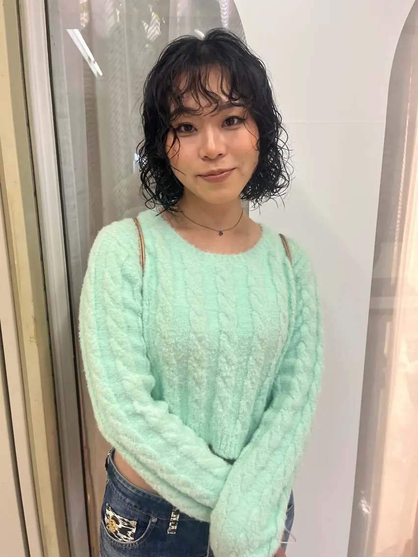 ショート パーマ カット パーマ トリートメント 松村 澪里のヘアスタイル