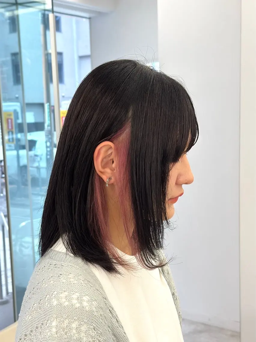 セミロング カラー 田中 真樹のヘアスタイル