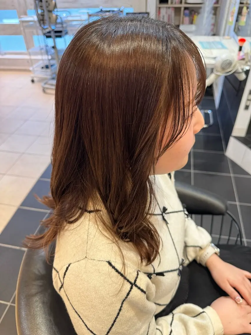 ミディアム カット トリートメント 透明感カラー🌱 🍑Kotone🍑のヘアスタイル