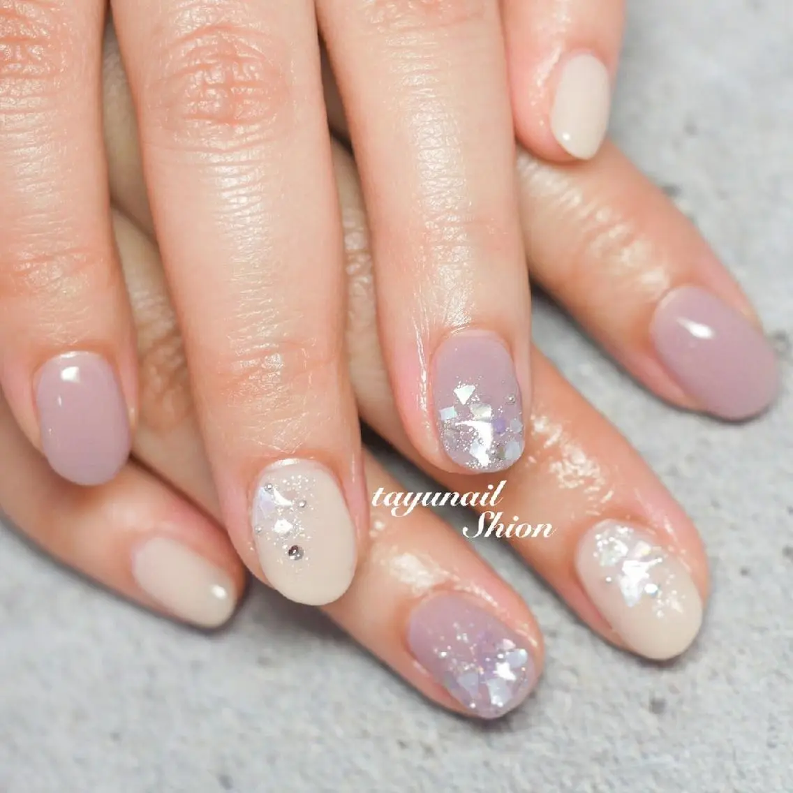 ネイル ブルー ジェルネイル パラジェル 春ネイル ネイルサロン 【たゆnail】のネイルデザイン