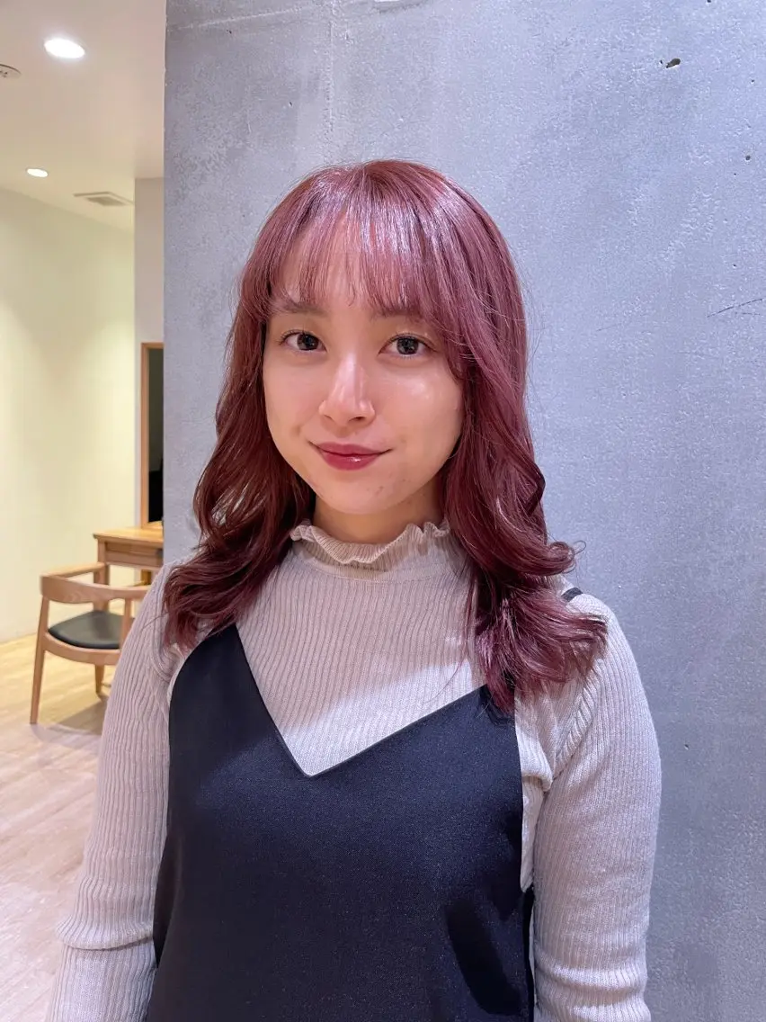 セミロング カラー たなか こころ🎀のヘアスタイル