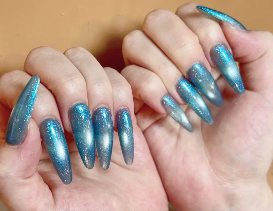 ネイル アートネイル オーロラネイル チークネイル 長さ出し フレンチネイル ハンドネイル ハンドケア Yumi Nail Seiのネイルデザイン