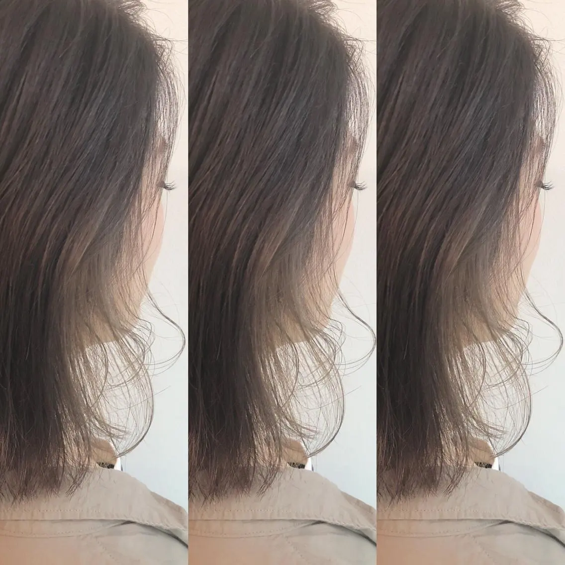 ミディアム カット ヘアカラー トリートメント ＨＩ ROのヘアスタイル