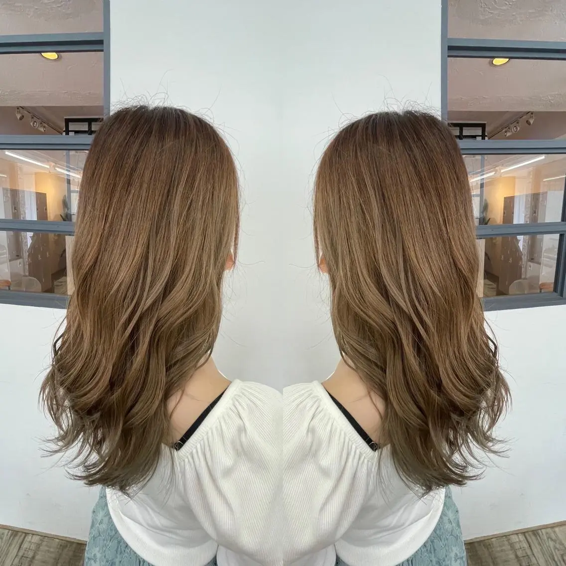 ロング カラー バレイヤージュ レイヤーカット カット ヘアカラー ギャルの革命児 秀斗のヘアスタイル