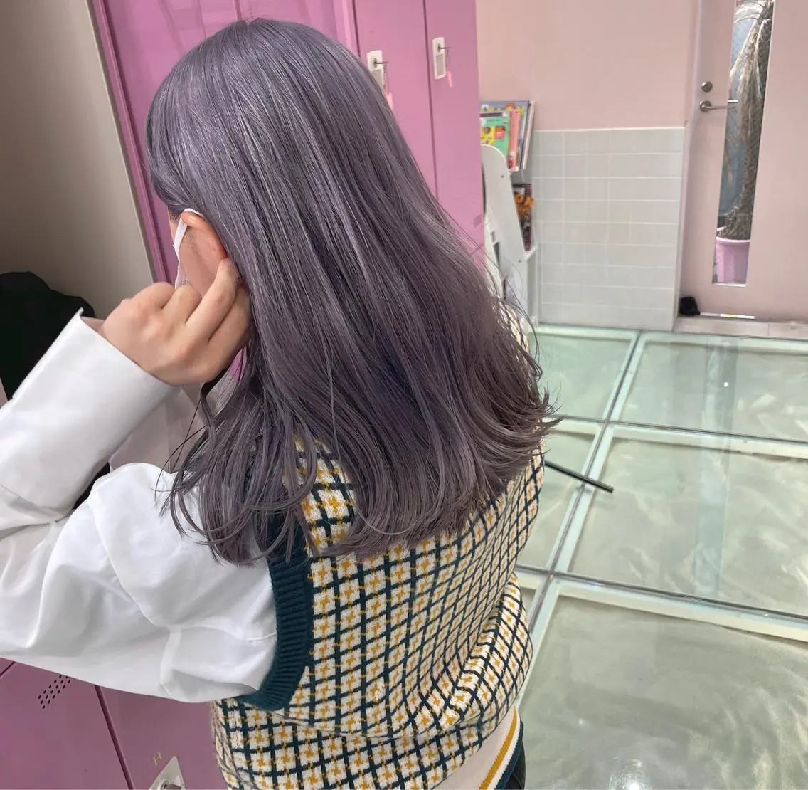 セミロング カラー ラベンダーカラー シルバー カット ヘアカラー トリートメント ヘアセット 🫧tatsuki 🫧“lot 横浜“のヘアスタイル