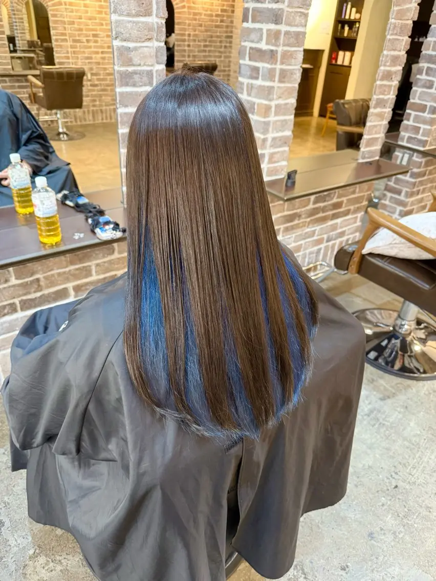 ロング カラー ブリーチ カット ヘアカラー トリートメント 艶カラー/インナー /グラデ/大西小百合のヘアスタイル