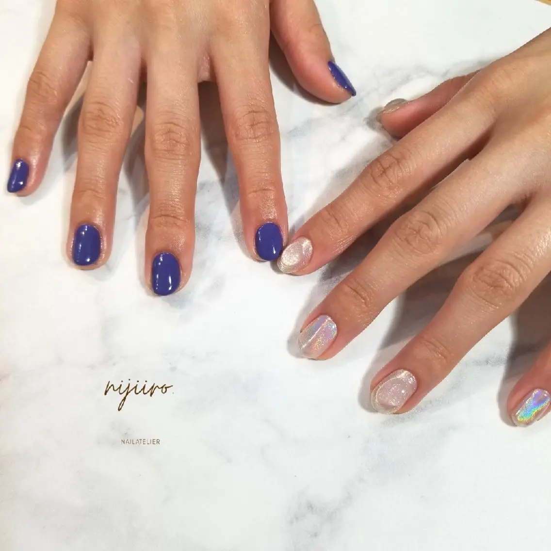 ネイル 氷ネイル・うるうるネイル ハンドネイル nijiiro🌈 サトウのネイルデザイン