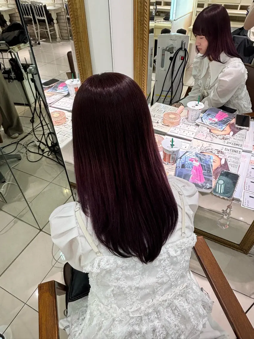 セミロング ヘアカラー トリートメント 縮毛・髪質改善🩰 mai🐰ྀི🤍のヘアスタイル