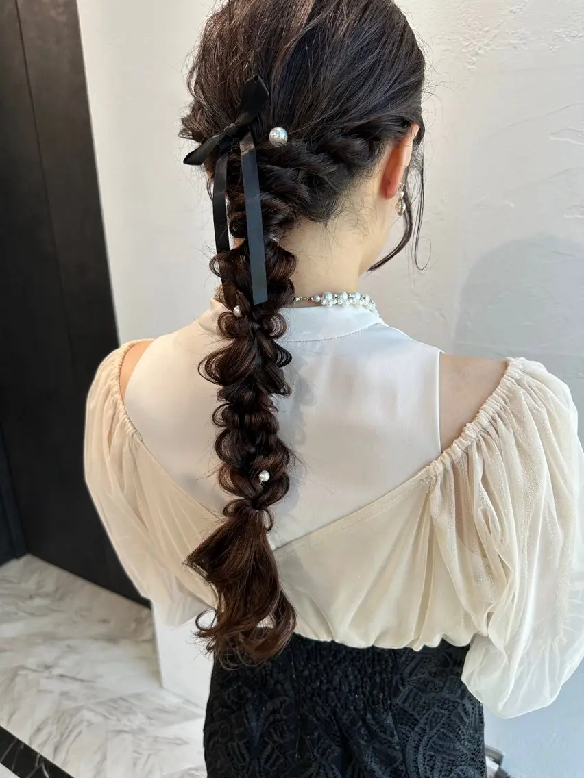 【💐早朝も可能◎ ヘアセット💐】結婚式お呼ばれヘア/参列ヘア/ライブヘアセット/デートヘア/編み下ろし/タイトヘアの写真