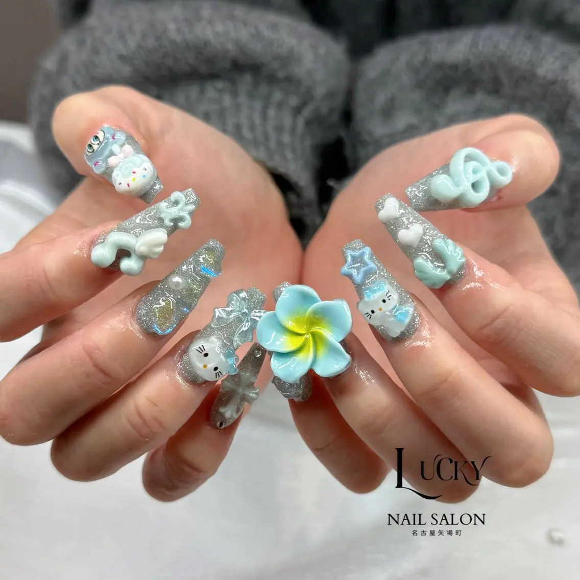 ネイル アートネイル ジェルネイル ロングネイル 持ち込み シンプルネイル ハンドネイル Lucky Nail Salonのネイルデザイン