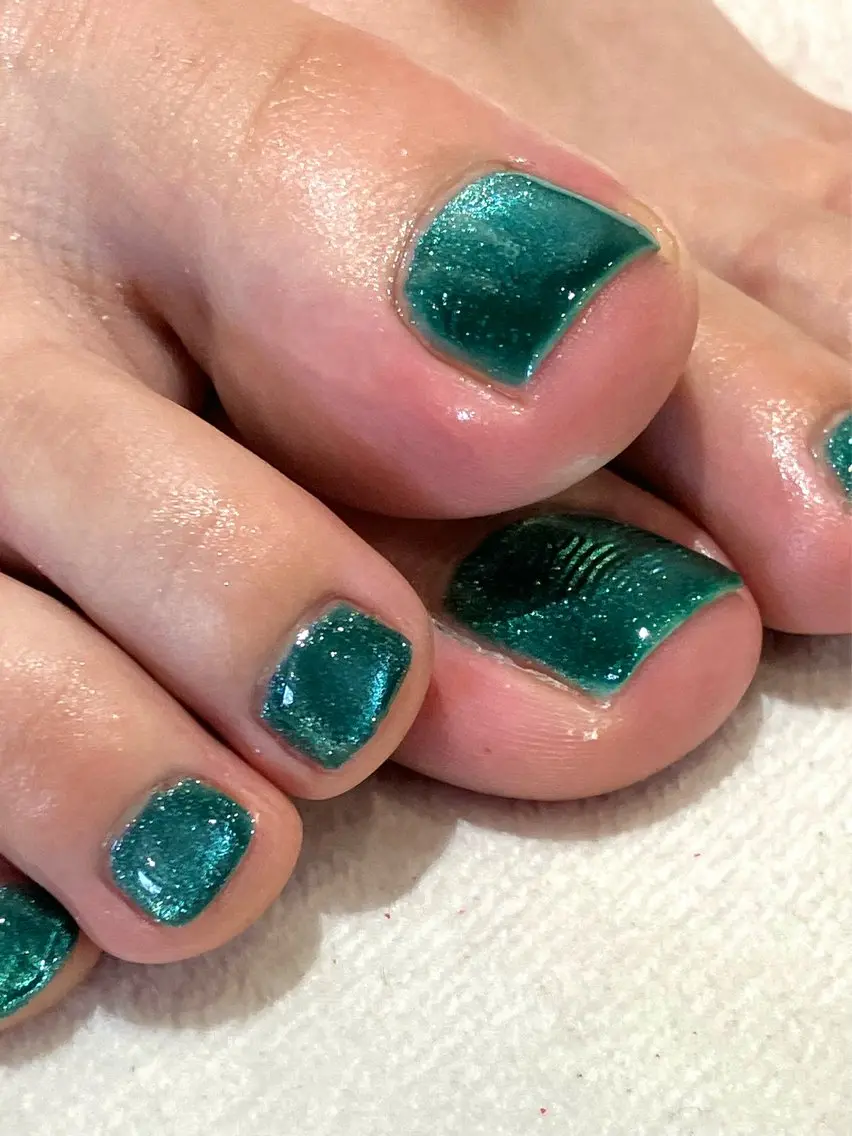 ネイル グリーン フットネイル fun the nail ayakaのネイルデザイン