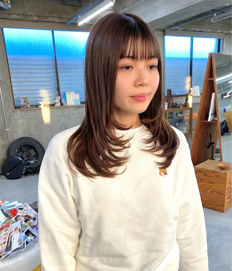 ミディアム カラー カット ヘアカラー ヨシダ トオルのヘアスタイル