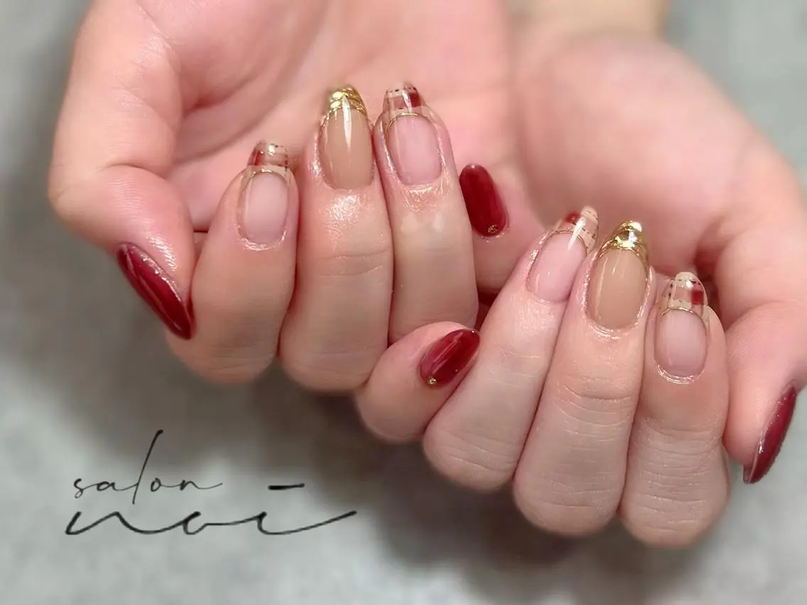 ネイル フレンチネイル ハンドネイル salon noiのネイルデザイン