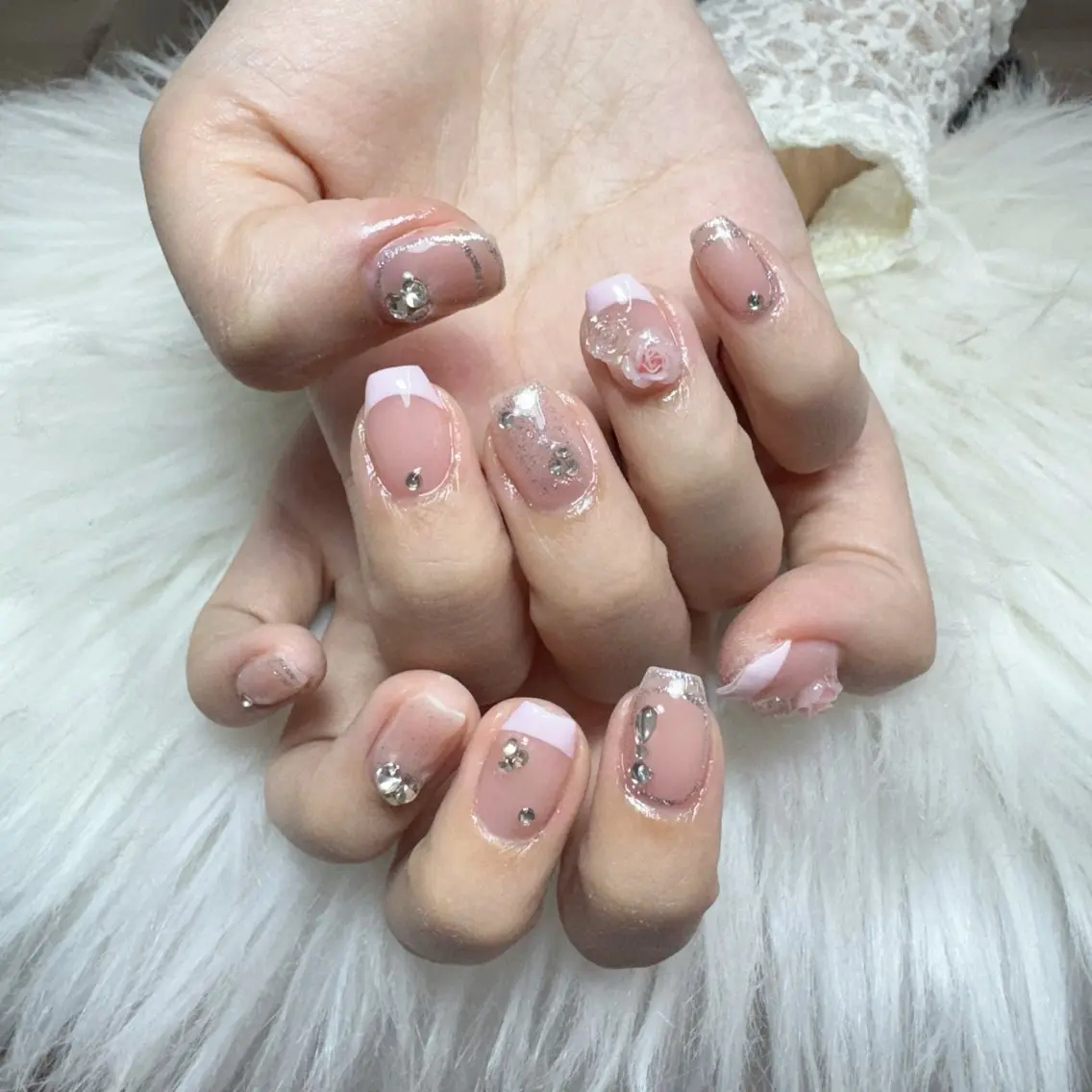 ネイル ハンドネイル 🎀nana🫧 ワンホンネイル🎀のネイルデザイン