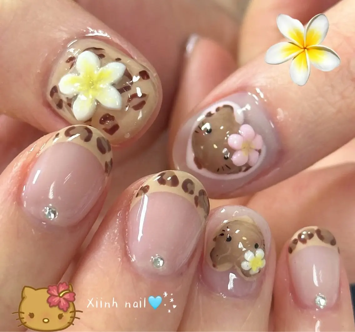 ネイル チークネイル 桜ネイル 長さ出し フットネイル ジェルネイル ハンドネイル XIINH NAIL SALONのネイルデザイン