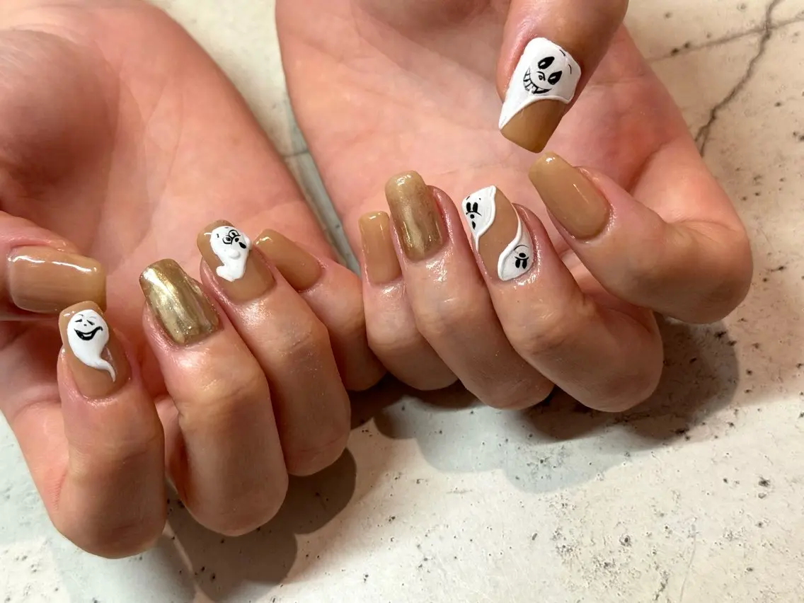 ネイル ハンドネイル 韓国/ワンホン/長さ 出しつけ放題🎀のネイルデザイン