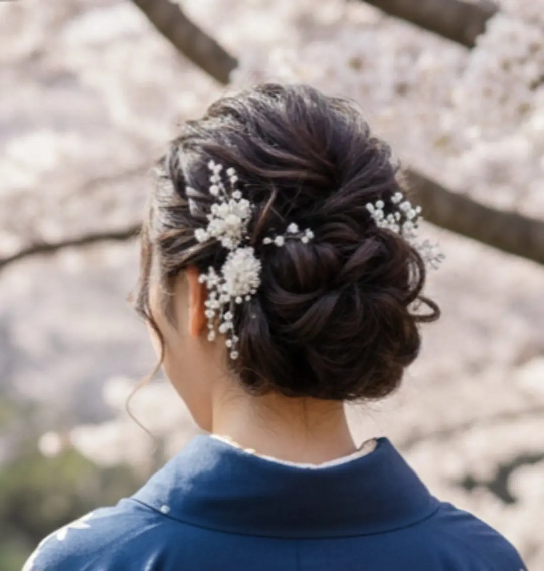 ヘアアレンジ ロング 着物ヘア ヘアセット テラスオブベル 林のマツエク・マツパデザイン