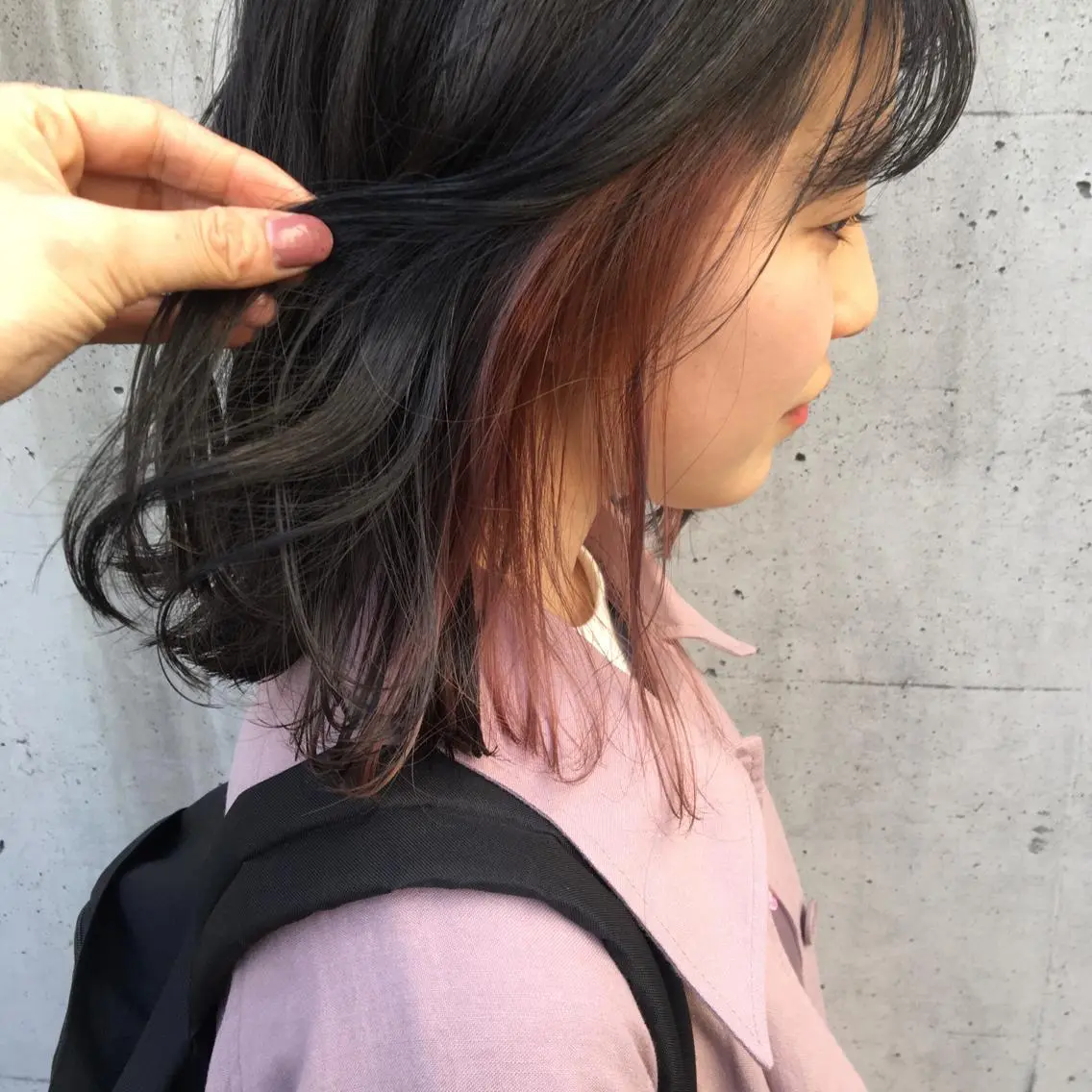 ミディアム カラー インナーカラー ピンクカラー マンツーマン美容師 立川　♡MIHO♡のヘアスタイル