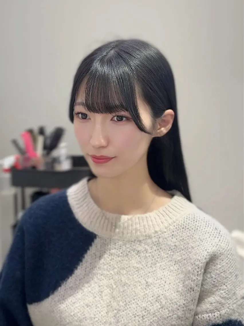ロング カット トリートメント YUZU🎀顔まわり ×レイヤーカットのヘアスタイル