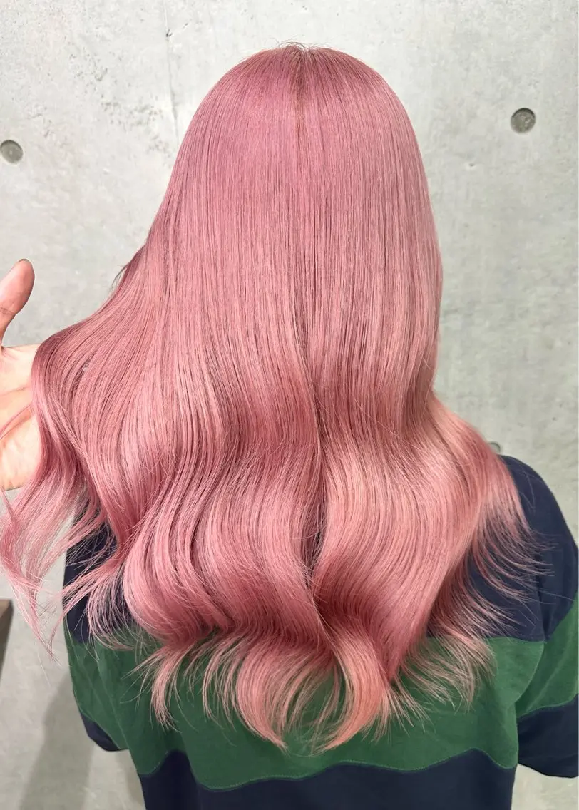 セミロング カラー ハイトーンカラー ピンクカラー カット ヘアカラー トリートメント Kazu 🌠名古屋 ハイトーン/レイヤーのヘアスタイル
