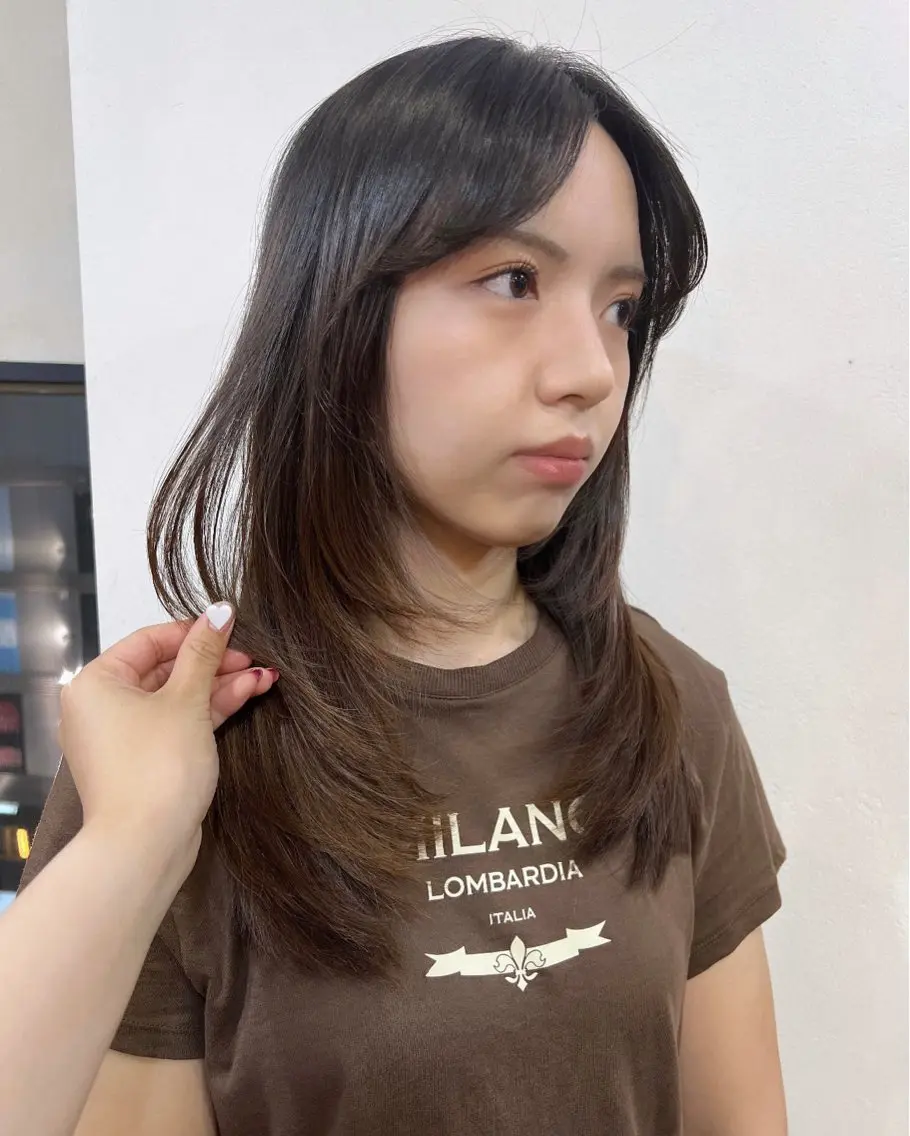 ロング レイヤーカット 韓国ヘア 🎀華澄のヘアスタイル