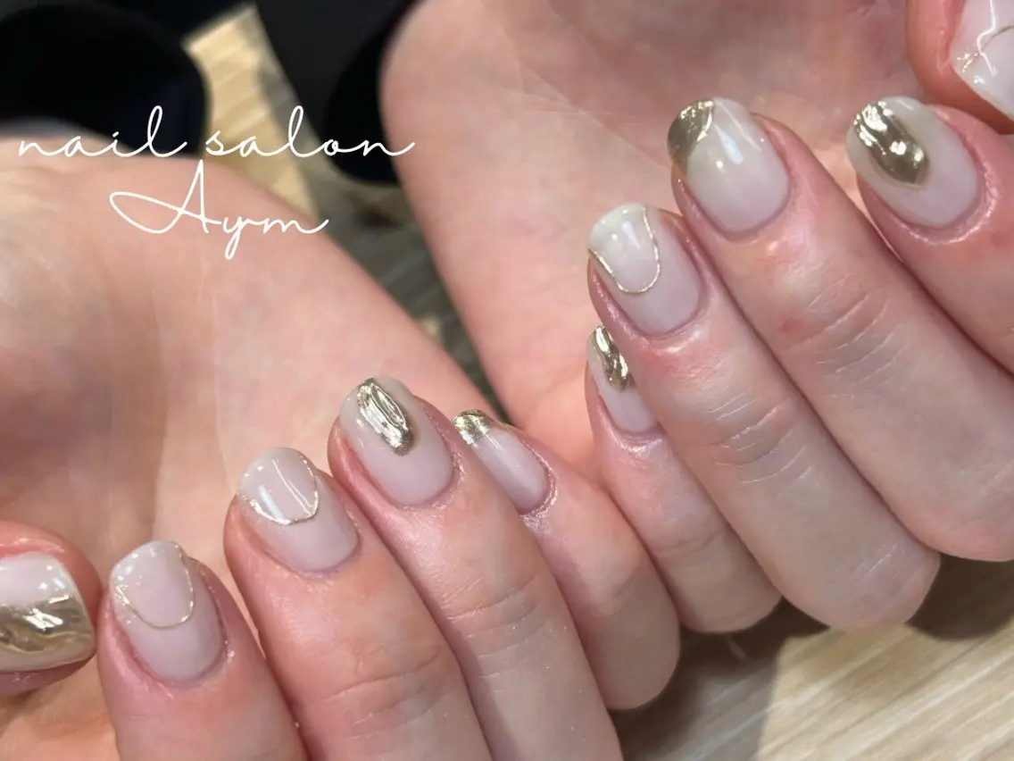 ネイル ミラーネイル ニュアンスネイル nail salon Aymのネイルデザイン