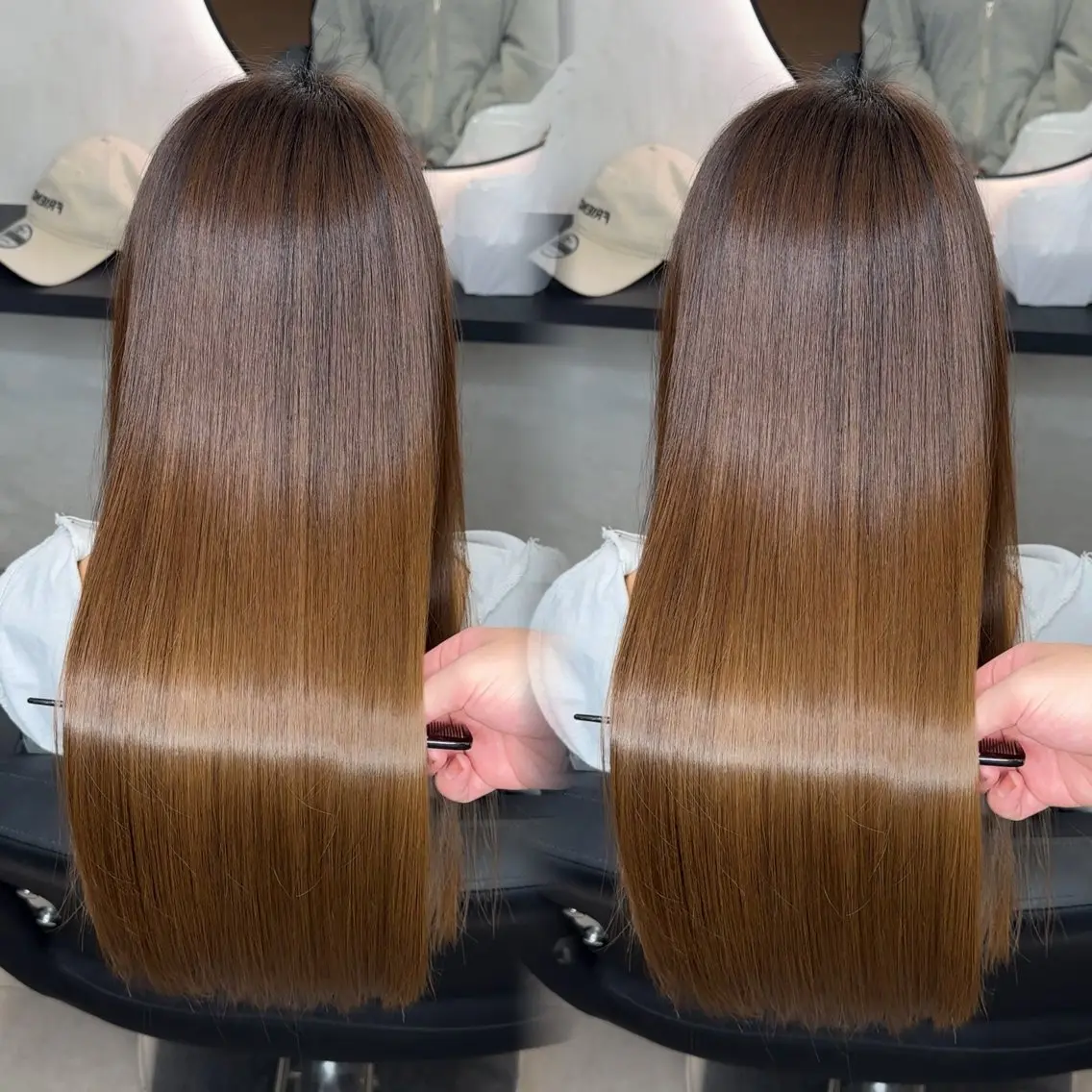 ロング ヘアアレンジ カット 縮毛矯正 トリートメント 新宿 /髪質改善/ レイヤー/ヒュウガのヘアスタイル
