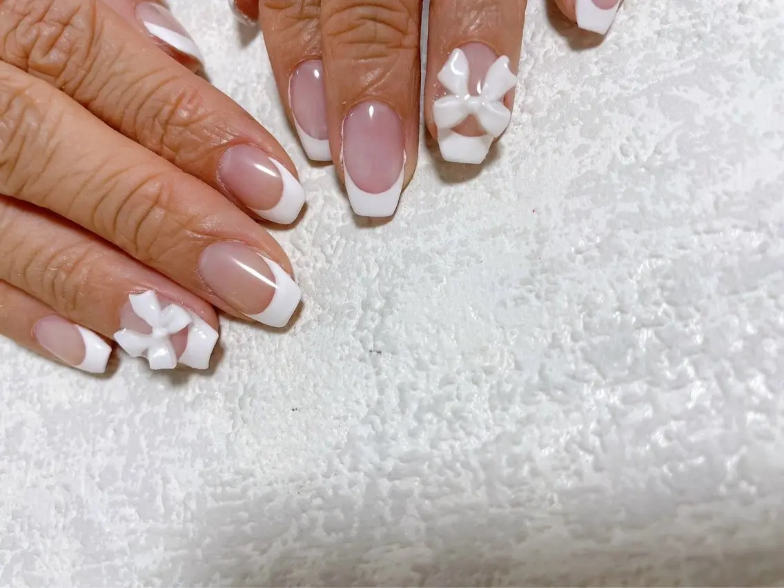 ネイル フレンチネイル ジェルネイル 韓国ネイル メンズネイル パラジェル kiki nail たまプラーザのネイルデザイン