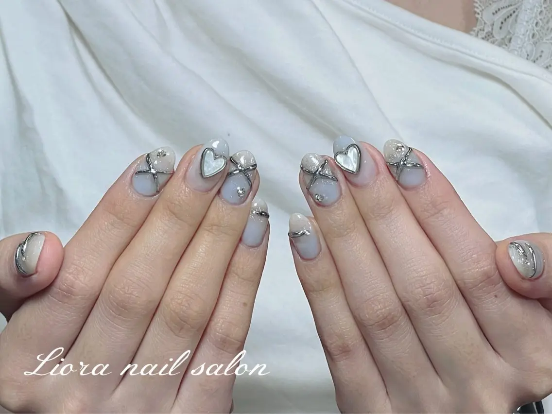 ネイル チークネイル フットネイル フレンチネイル ジェルネイル ガーリー ハンドネイル Liora nailのネイルデザイン