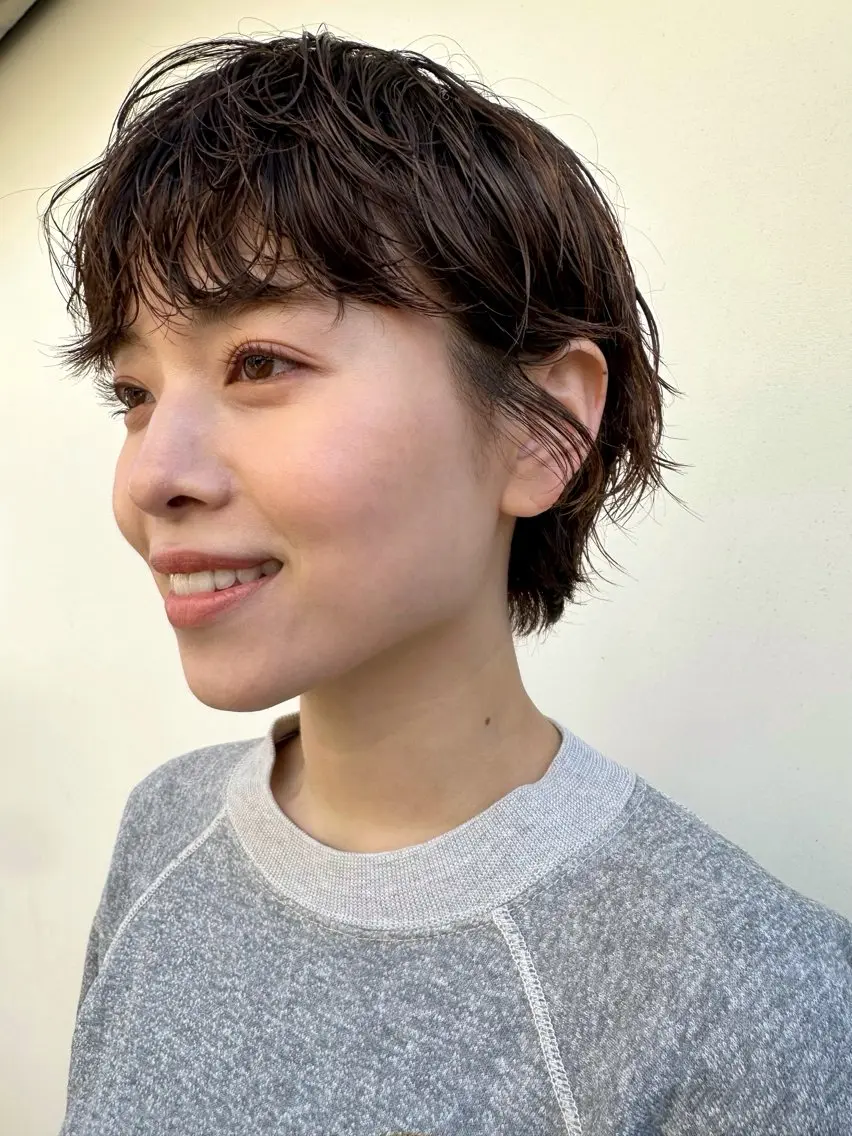 ショート パーマ ショートヘア ニュアンスパーマ カット パーマ トリートメント 坂本 裕介のヘアスタイル
