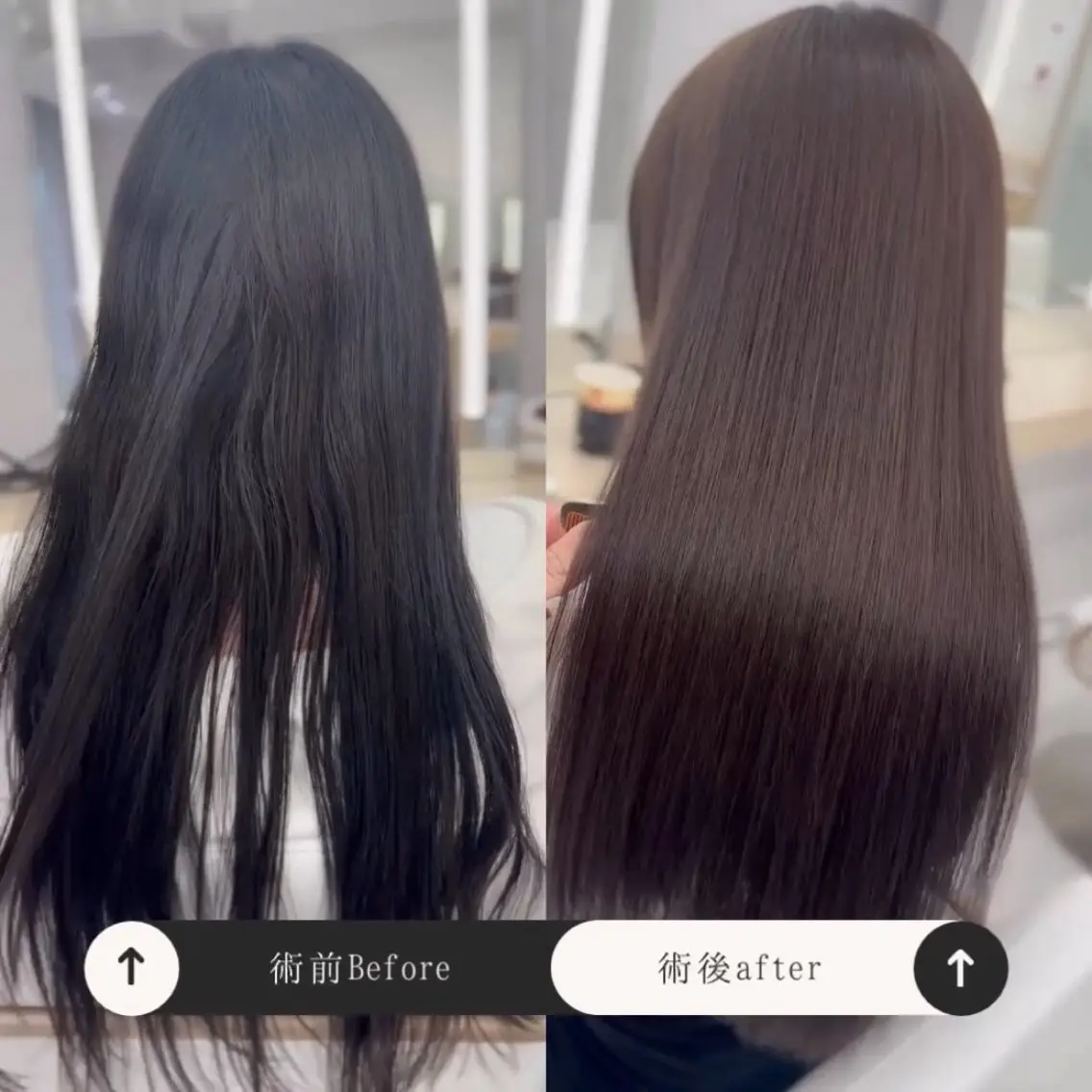 セミロング 縮毛矯正 🫧透明感 × 艶髪カラー🫧このかのヘアスタイル