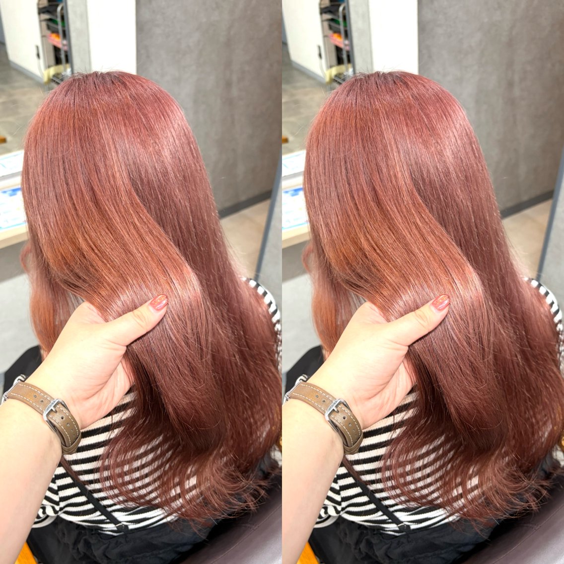 ロング カラー ベージュカラー 透明感カラー ピンクカラー ピンクベージュ ロング カット ヘアカラー トリートメント モデル様募集中🍒 りおのヘアスタイル