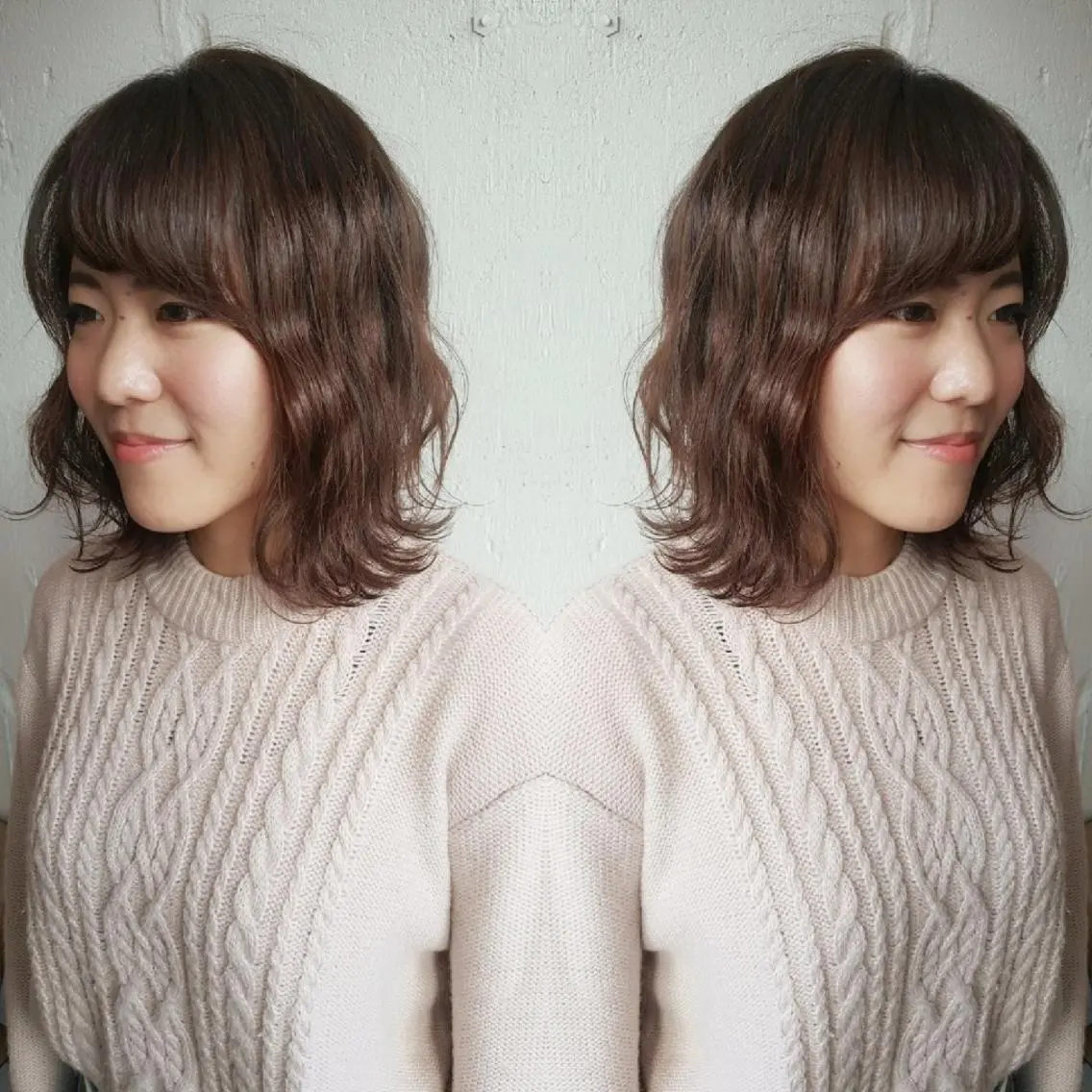 ミディアム アッシュ あらき ちさとのヘアスタイル