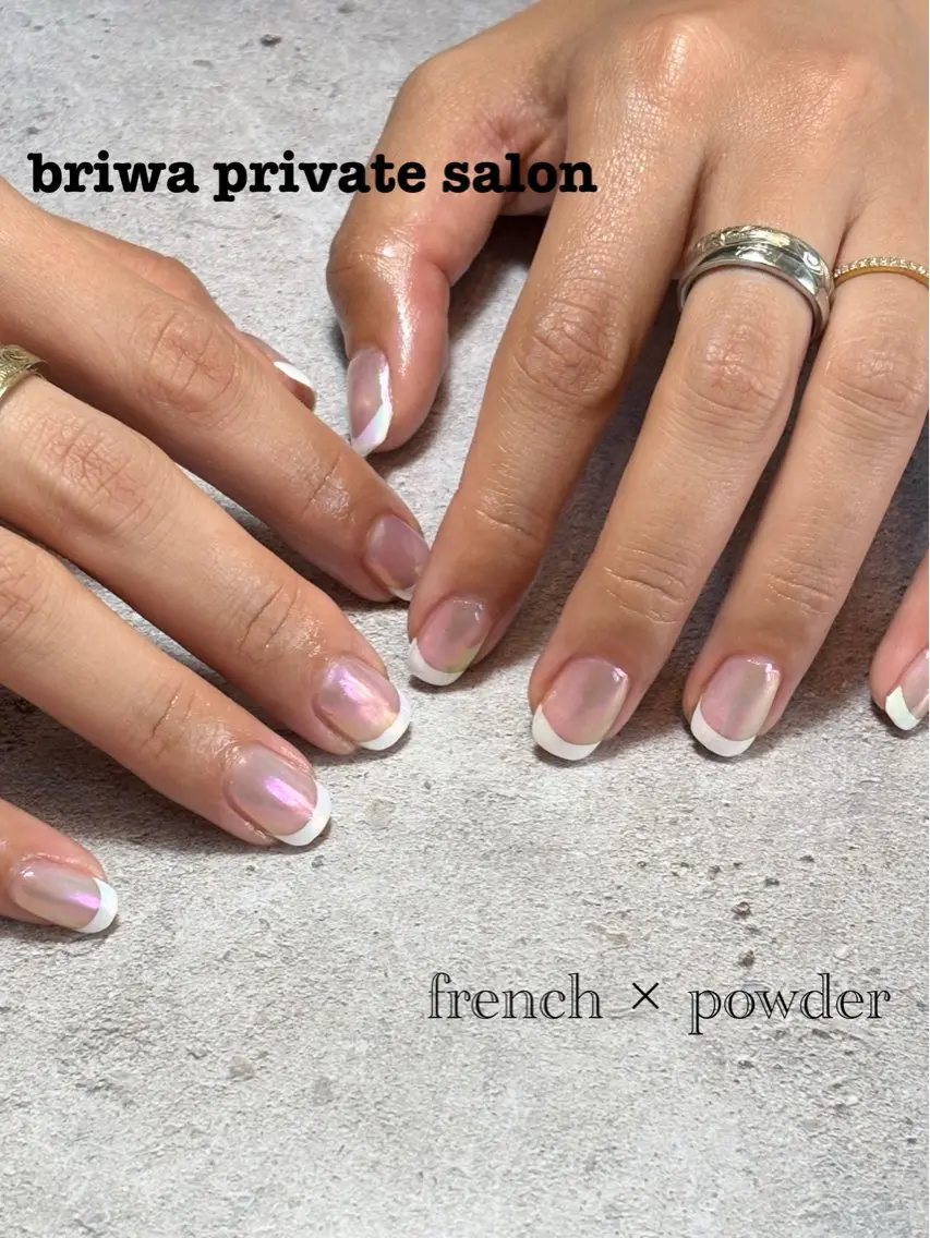 ネイル オーロラネイル フレンチネイル Briwa✨nail 💅enoi ❤︎のネイルデザイン