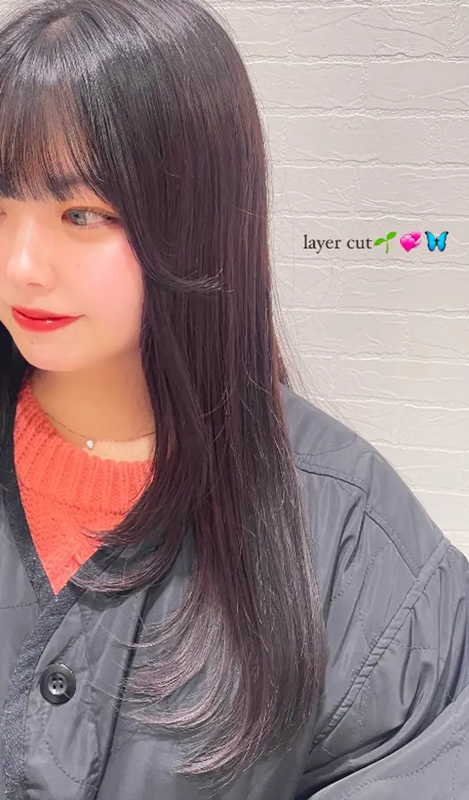 🦋layer cut🦋➕🌱3stトリートメント🌱の写真