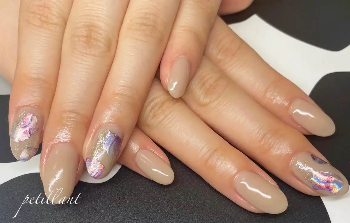 ネイル アートネイル クリアネイル シンプルネイル nail salon petillantのネイルデザイン