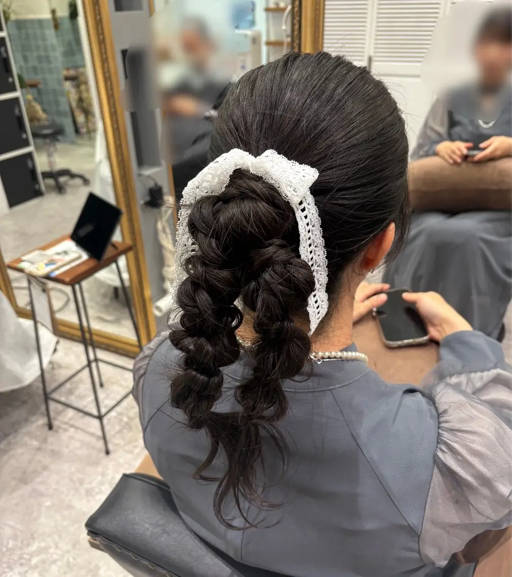 ヘアアレンジ ヘアセット ピンクカラーアレンジ 🩷AYANA🩷のヘアスタイル