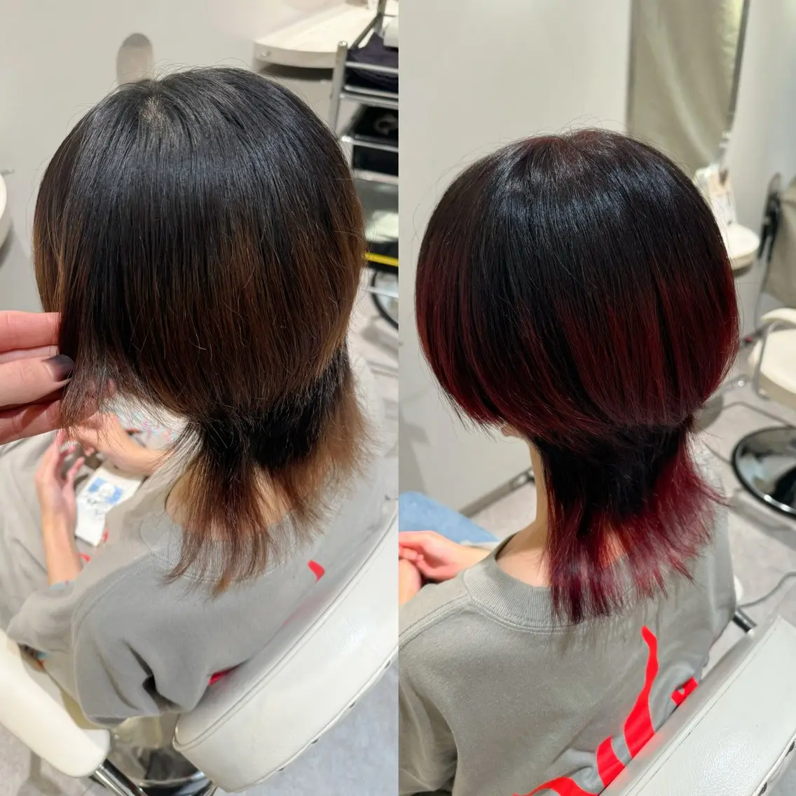 ミディアム カラー ブリーチ ダブルカラー ブリーチなしカラー siu 🐺のヘアスタイル