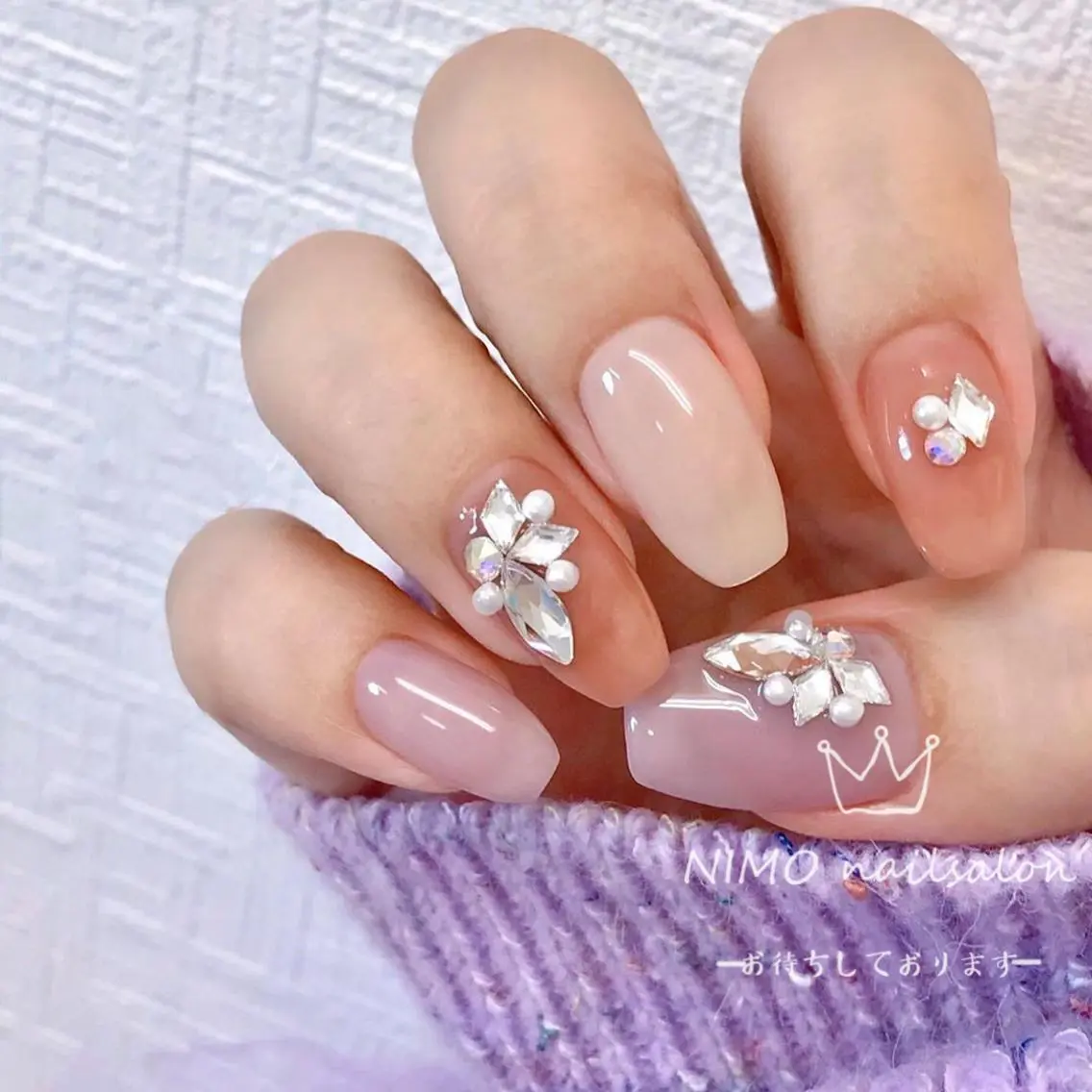 ネイル ワンカラーネイル ストーンネイル ハンドネイル ハンドケア 閨匠ビューティサロン 新橋店♡Ellieのネイルデザイン