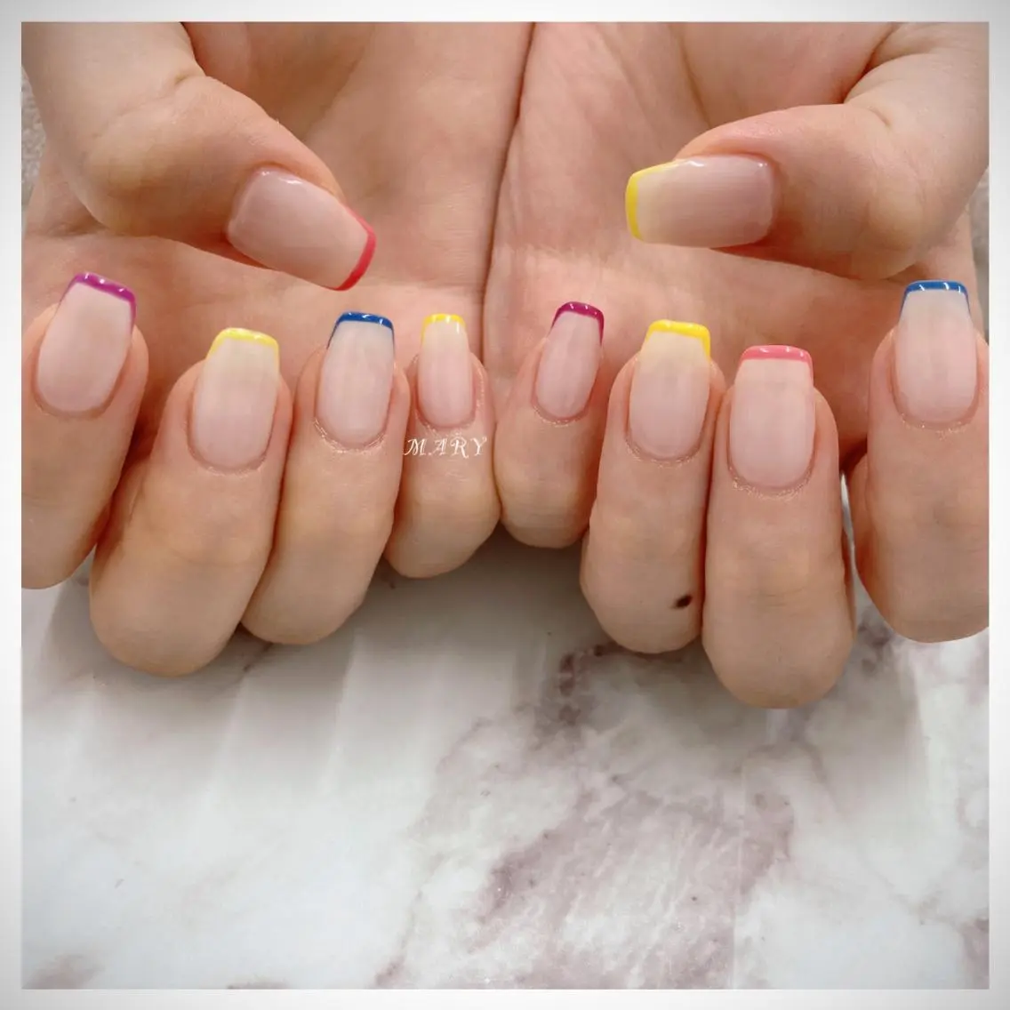 ネイル フレンチネイル ニュアンスネイル シンプルネイル ハンドネイル Mary nail .narumiのネイルデザイン