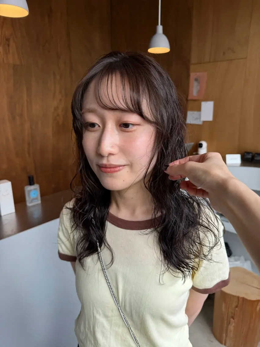 セミロング パーマ セミロングパーマ レイヤーカット 似合わせカット パーマ cocoro /レイヤーカットのヘアスタイル