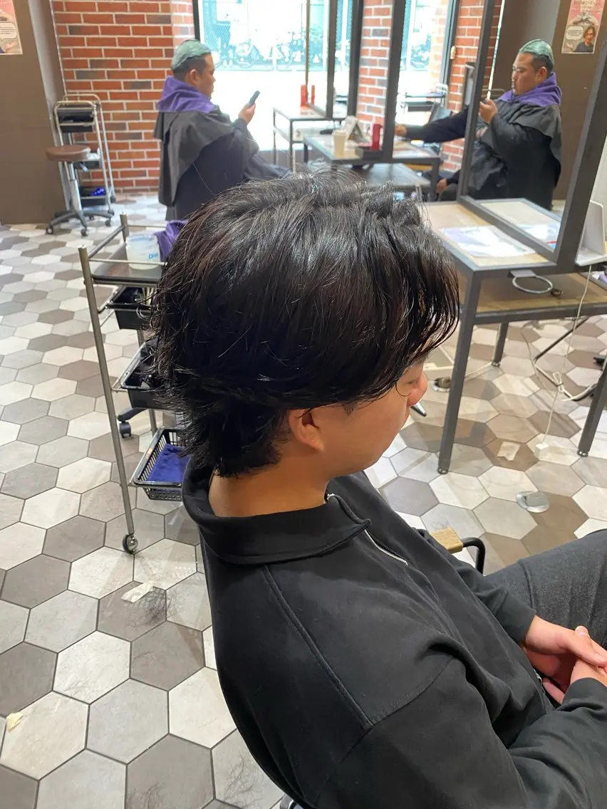 ミディアム パーマ メンズ ニュアンスパーマ カット パーマ 大阪/メンズパーマ /海外風/江﨑翔のヘアスタイル
