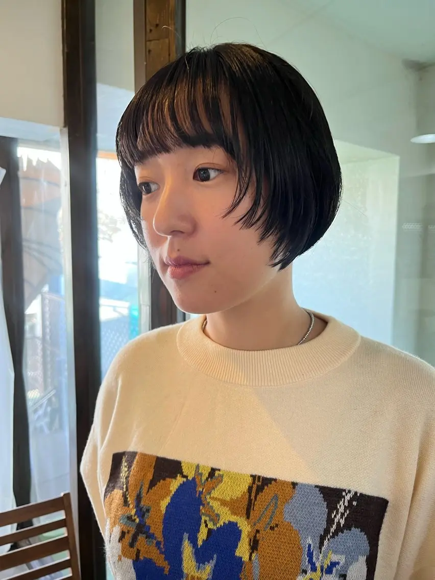 ショート ショートボブ ボブ 顔周りカット レイヤーカット ショートヘア カット ヘアカラー 似合わせパーマ/ 山本銀次郎のヘアスタイル