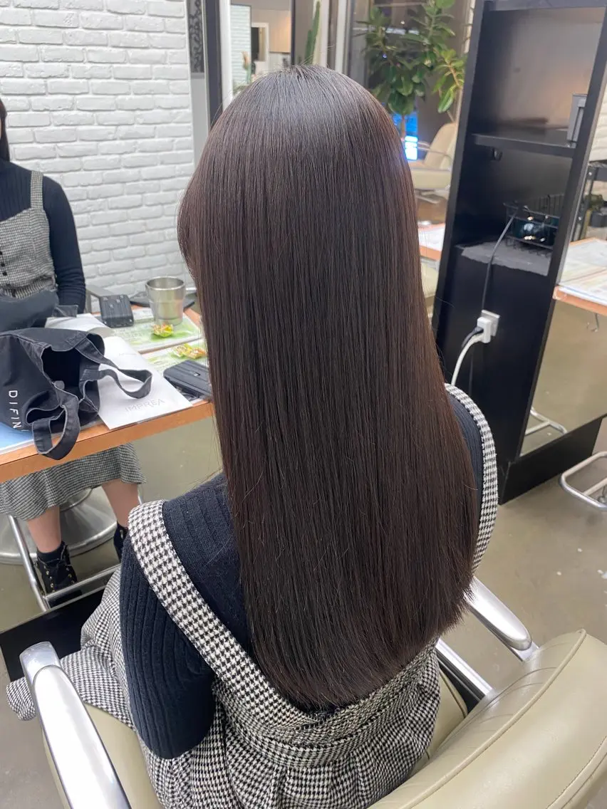 セミロング パーマ ストレートパーマ 縮毛矯正 トリートメント 🎧ayaka/ボブ /透明感カラー🩵のヘアスタイル