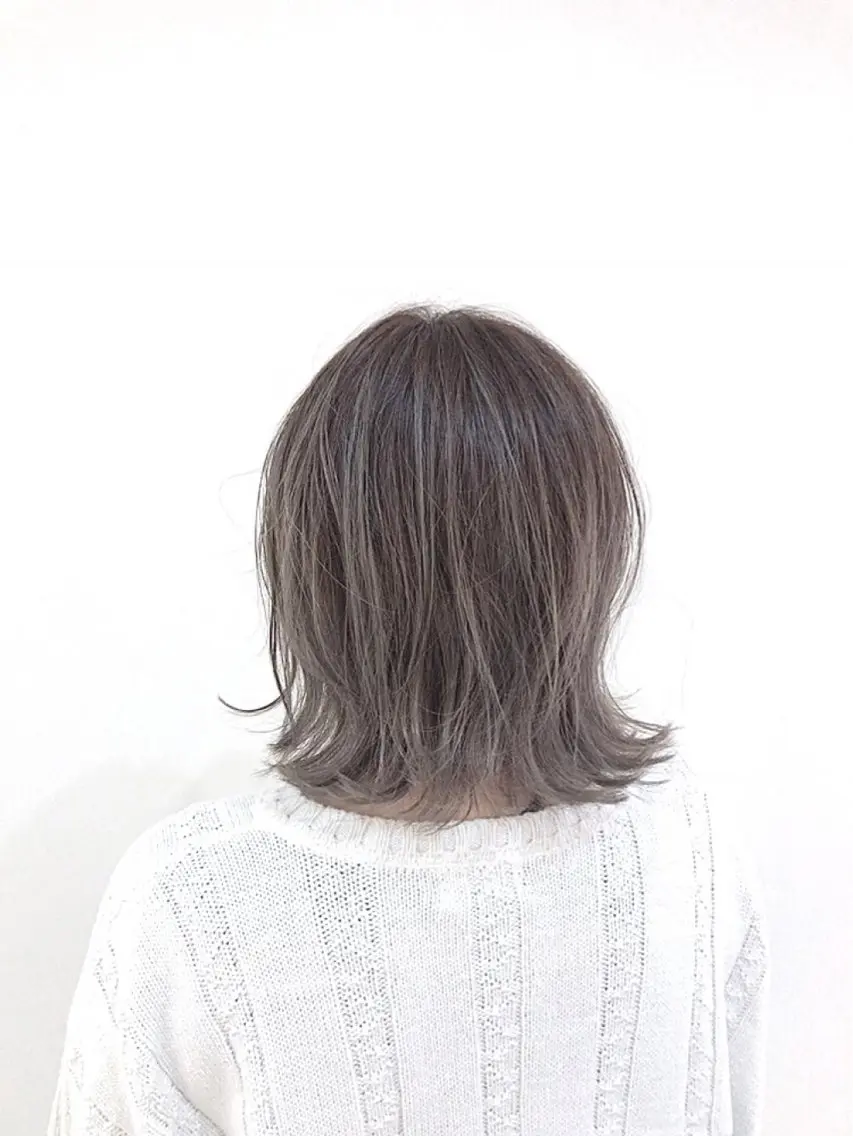 ミディアム ワンレンボブ ボブ 髪質改善 レイヤーカット 縮毛矯正 髪質改善専門 YOSHIのヘアスタイル