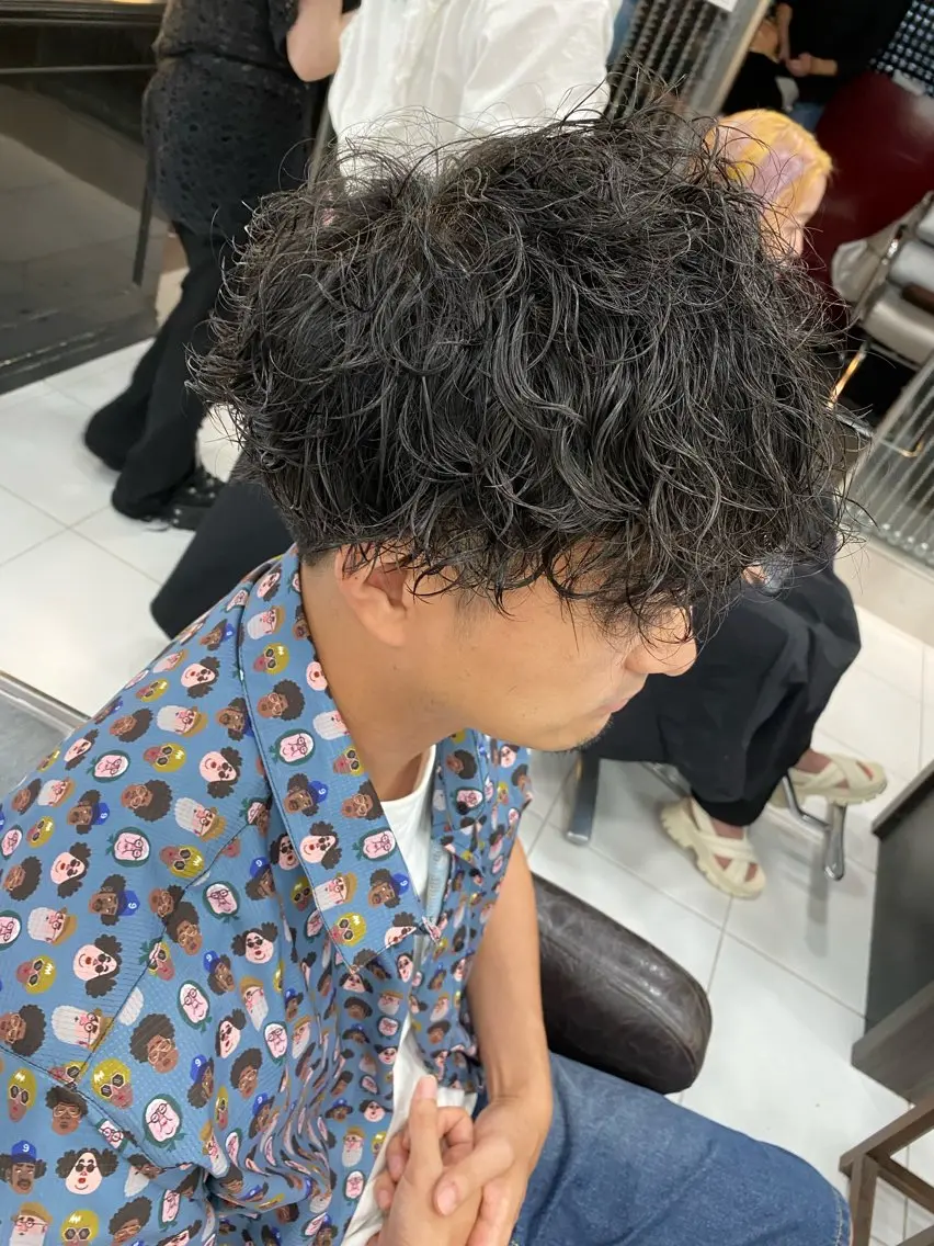 パーマ メンズ メンズパーマ カット パーマ グレージュ達人/赤み 消し/ブリーチ/岩崎のヘアスタイル