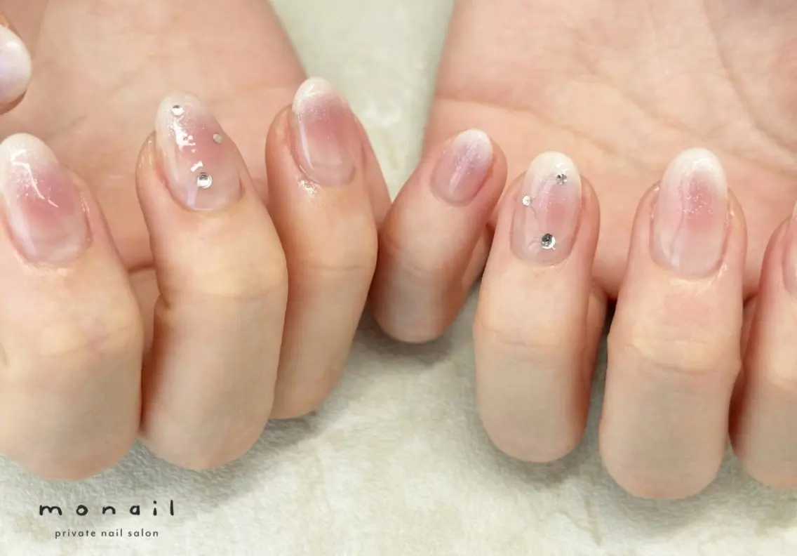 ネイル チークネイル ハンドネイル nail salon monailのネイルデザイン
