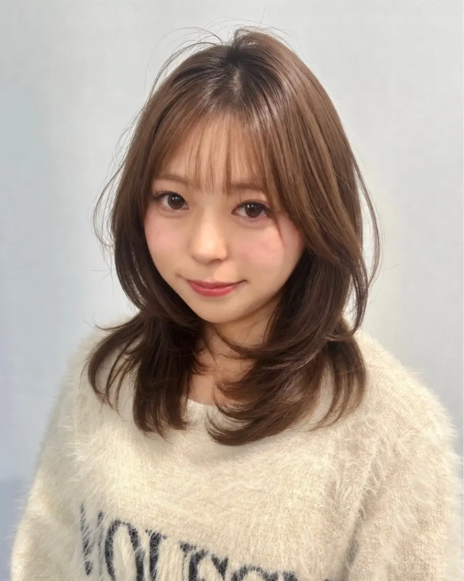 ミディアム 中田 和花のヘアスタイル